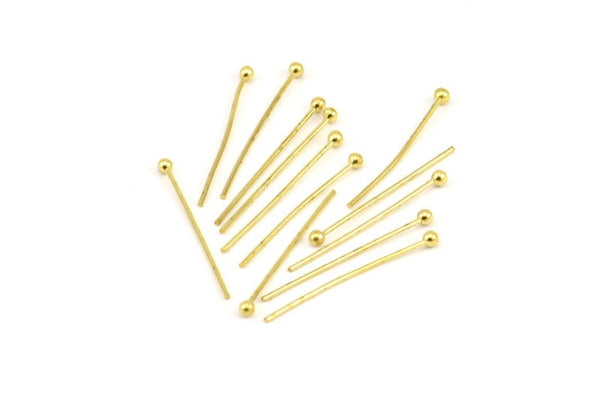 Ball Head Pin, 500 Raw Brass Ball Head Pins, (25mm) BP-250  BRC222
