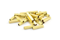 Brass Square Tube, 150 Raw Brass Tube Square Shape (20x4mm)  Brs 1402