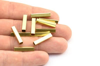 Brass Square Tube, 150 Raw Brass Tube Square Shape (20x4mm)  Brs 1402