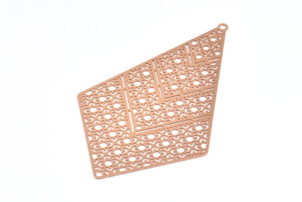 Gül Altın Küpe Tılsımı, 3 Gül Altın Kaplama Pirinç Dokulu Elmas Küpe Tılsımı, 1 Döngülü Kolye Ucu, Bulgular (61x38mm) E472 Q1051
