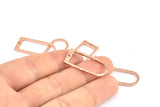 D Shape Rings, 3 Rose Gold Plated Brass Hammered D Shape Connectors With 1 Hole, Rings  (29x13x1.3mm) BS 1873 Q0601