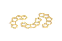 Altın Petek Charm, 12 Altın Kaplama Pirinç Yarı Petek Charm (17x9,5x5x0,8 mm) E049 Q0296