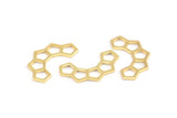 Altın Petek Charm, 12 Altın Kaplama Pirinç Yarı Petek Charm (17x9,5x5x0,8 mm) E049 Q0296