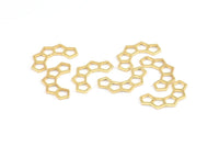 Altın Petek Charm, 12 Altın Kaplama Pirinç Yarı Petek Charm (17x9,5x5x0,8 mm) E049 Q0296