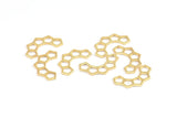 Altın Petek Charm, 12 Altın Kaplama Pirinç Yarı Petek Charm (17x9,5x5x0,8 mm) E049 Q0296