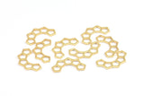Altın Petek Charm, 12 Altın Kaplama Pirinç Yarı Petek Charm (17x9,5x5x0,8 mm) E049 Q0296