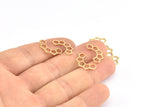 Altın Petek Charm, 12 Altın Kaplama Pirinç Yarı Petek Charm (17x9,5x5x0,8 mm) E049 Q0296