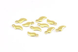 Brass Tiny Charm, 50 Raw Brass Pepper Charms (10mm) A0853