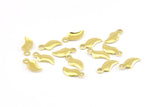 Brass Tiny Charm, 50 Raw Brass Pepper Charms (10mm) A0853