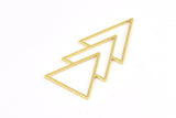 Gold Triangle Pendant, 2 Gold Plated Brass Geometric Pendants (46x21x1mm) E034 Q0597