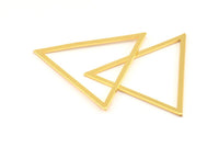 Triangle Gold Charm, 3 Gold Lacquer Plated Brass Triangles (39x35x1mm) E079