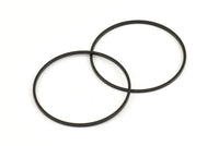 35mm Black Rings - 12 Oxidized Brass Black Circle Connectors (35x1mm) Bs 1087 S139
