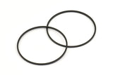 35mm Black Rings - 12 Oxidized Brass Black Circle Connectors (35x1mm) Bs 1087 S139