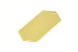 Brass Hexagon Blank, 12 Raw Brass Hexagon Stamping Blank Tag Charms With 1 Hole (36x16x0.80mm) K076