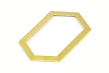 Brass Hexagon Blank, 6 Raw Brass Hexagon Charms, Pendants (54x32x0.80mm) D0335