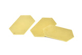 Brass Hexagon Blank, 6 Raw Brass Hexagon Stamping Blank Tag Charms With 1 Hole (45x24x0.80mm) Y274