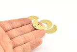 Brass Crescent Moon, 10 Raw Brass Moons With 2 Holes (25x11x0.80mm) D0010