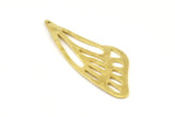 Brass Wing Charm, 4 Raw Brass Wing Charms With 2 Loops, Earrings, Pendants Jewelry Findings (52x22x1mm) V097