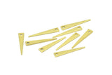 Brass Tiny Triangle, 25 Raw Brass Triangle Charms With 1 Hole (22x4x0.80mm) B0209