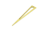 Open Triangle Charm, 12 Raw Brass Triangle Charms With 1 Hole (60x10x0.80mm) B0212