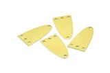 Half Ellipse Charm, 15 Raw Brass Half Ellipse Shape Charms With 4 Holes, Pendants, Earrings, Findings (23x12x0.80mm) B0221
