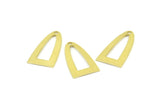Half Ellipse Charm, 15 Raw Brass Half Ellipse Shape Charms With 1 Hole, Pendants, Earrings, Findings (23x12x0.70mm) B0231