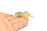 Claw Ring Settings - 2 Raw Brass 4 Claw Ring Blanks For Natural Stones E658
