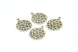 Silver Round Charm, 20 Antique Silver Plated Brass Round Charms, Pendant,findings (13mm) Brs 129 A0521