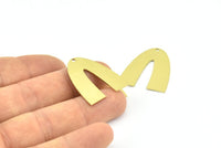 Brass Geometric Charm, 8 Raw Brass V Shaped Charms With 1 Hole, Pendants, Findings (29x24x0.70mm) B0238