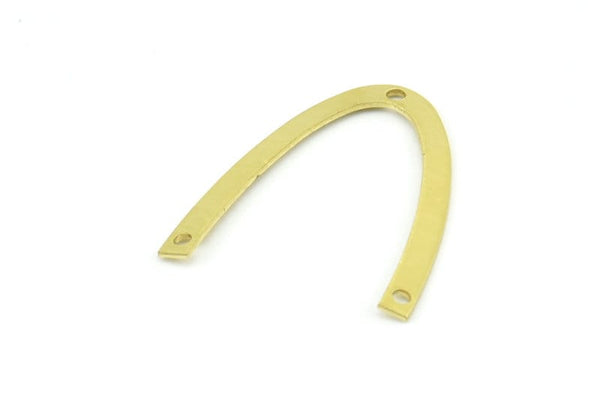 Brass Geometric Charm, 24 Raw Brass V Shaped Charms With 3 Holes Pendants, Findings (28x25x0.70mm) B0245