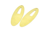 Brass Ellipse Charm, 6 Raw Brass Ellipse Shape Stamping Blank Charms With 1 Hole Earrings, Findings (53x18x0.70mm) B0273