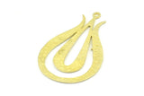 Brass Tulip Pendant, 2 Raw Brass Textured Tulip Flower Pendants With 1 Loop, Charms, Earrings (46x30x0.80mm) V113