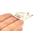 Silver Triangle Charm, 20 Antique Silver Plated Brass Triangle Charms With 2 Holes (17x25mm) Brs 3998-1 A0408