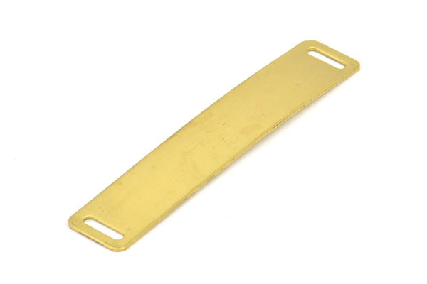 Diy Bracelet Blank, 6 Raw Brass Bracelet Blanks With 2 Holes (15x80mm) A0073