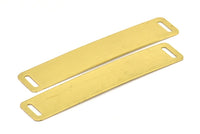 Diy Bracelet Blank, 6 Raw Brass Bracelet Blanks With 2 Holes (15x80mm) A0073