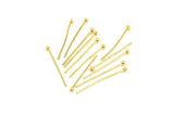 Raw Brass Pin, 100 Raw Brass Ball Head Pins (25mm) Bp-250   BRC222