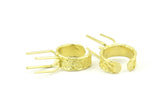 Claw Ring Settings - 2 Raw Brass 4 Claw Ring Blanks For Natural Stones V042