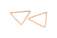 Gül Altın Üçgen Charm, 8 Gül Altın Kaplama Pirinç Açık Üçgen Yüzük Charm (29x1mm) Bs 1070 Q0294