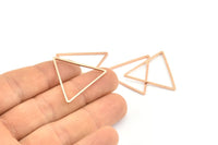 Gül Altın Üçgen Charm, 8 Gül Altın Kaplama Pirinç Açık Üçgen Yüzük Charm (29x1mm) Bs 1070 Q0294