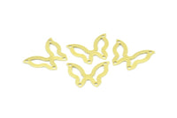 Brass Butterfly Connector, 50 Raw Brass Butterfly Connectors With 2 Holes, Charms, Earrings (19x15x0.40mm) B0301