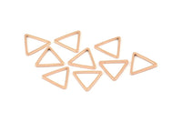 Gül Altın Üçgen Charm, 12 Gül Altın Kaplama Pirinç Açık Üçgen Yüzük Charm (14x1mm) BS 1023