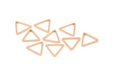 Gül Altın Üçgen Charm, 12 Gül Altın Kaplama Pirinç Açık Üçgen Yüzük Charm (14x1mm) BS 1023