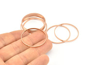 Circle Connectors - 6 Rose Gold Plated Brass Circle Connectors (30x0.8x2mm) D0314 Q0798