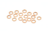 Gül Altın Altıgen Yüzük, 24 Gül Altın Kaplama Pirinç Altıgen Yüzük (6x1mm) D0012
