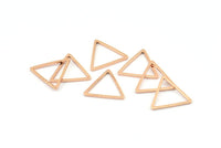 Rose Gold Triangle Charm, 12 Rose Gold Plated Brass Open Triangle Ring Charms (17x1mm) Bs 1025