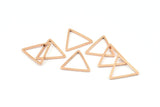 Rose Gold Triangle Charm, 12 Rose Gold Plated Brass Open Triangle Ring Charms (17x1mm) Bs 1025