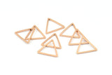 Rose Gold Triangle Charm, 12 Rose Gold Plated Brass Open Triangle Ring Charms (17x1mm) Bs 1025