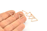 Rose Gold Triangle Charm, 12 Rose Gold Plated Brass Open Triangle Ring Charms (17x1mm) Bs 1025