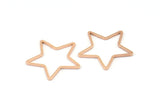 Gül Altın Yıldız Tılsımı, 12 Gül Altın Kaplama Pirinç Açık Yıldız Tılsımı (21x0,8 mm) BS 1077