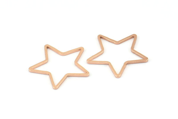 Gül Altın Yıldız Tılsımı, 12 Gül Altın Kaplama Pirinç Açık Yıldız Tılsımı (21x0,8 mm) BS 1077